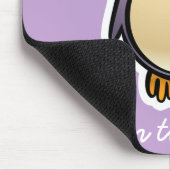 Lila Eule mit großem Eyelashes-Cartoon Mousepad (Ecke)
