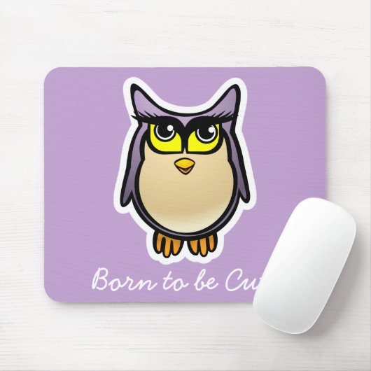 Lila Eule mit großem Eyelashes-Cartoon Mousepad (Mit Mouse)
