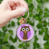 Lila Eule u. ein Bogen-Schlüsselanhänger Schlüsselanhänger (Hand)