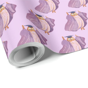 Lila Eulen-Abschlussgeschenkverpackung Geschenkpapier