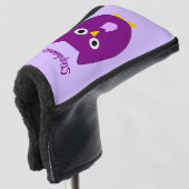 Lila Eulen-Design Golf Headcover (3/4 Vorderseite)