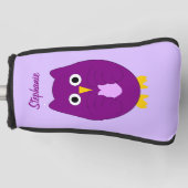 Lila Eulen-Design Golf Headcover (Vorderseite)