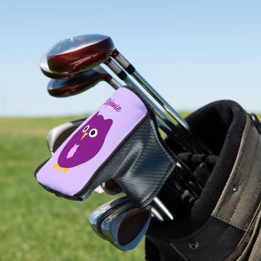 Lila Eulen-Design Golf Headcover (In Situ)