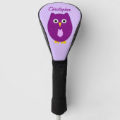 Lila Eulen-Design Golf Headcover (Vorderseite)