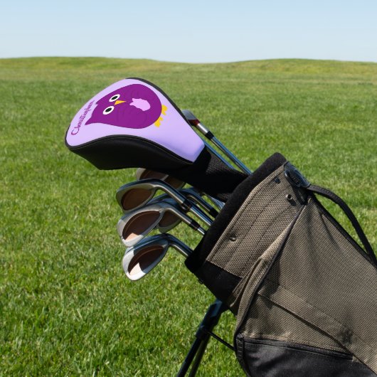 Lila Eulen-Design Golf Headcover (In SItu)