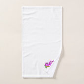 Lila Eulen Design Monogramm Badhandtuch Set (Handtuch)