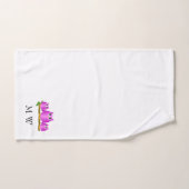 Lila Eulen Design Monogramm Badhandtuch Set (Handtuch)