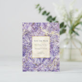 Lila Euphoria Spinel Gemstone Save the Date Postkarte (Stehend Vorderseite)