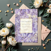 Lila Euphoria Spinel Gemstone Save the Date Postkarte