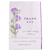 Lila Eustomas Brautparty Mittlere Geschenktüte (Rückseite)