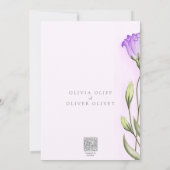Lila Eustomas Hochzeit Einladung (Rückseite)