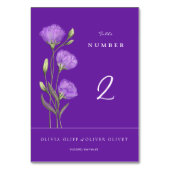 Lila Eustomas Hochzeit Tischnummer (Vorderseite)