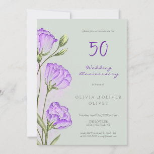 Lila Eustomas Hochzeitstag 50 Jahre Einladung