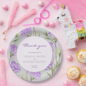 Lila Eustomas Wedding Vielen Dank Pappteller (Party)