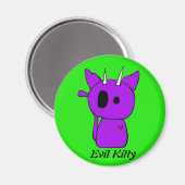 Lila Evil Kitty Magnet (Vorderseite/Rückseite)