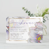 Lila Exotic Couple-Dusche Einladung (Stehend Vorderseite)