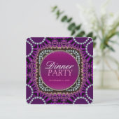Lila Exotic Eastern Dinner Party Einladung (Stehend Vorderseite)