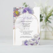 Lila Exotic Floral Details Karte (Stehend Vorderseite)