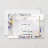 Lila Exotic Floral RSVP Karte (Vorderseite)