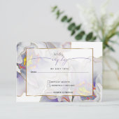 Lila Exotic Floral RSVP Karte (Stehend Vorderseite)