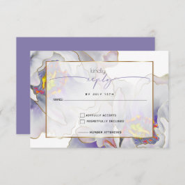 Lila Exotic Floral RSVP Karte