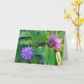 Lila exotische Blüten-Pflanzen-Gruß-Karte Karte (Gelbe Blume)