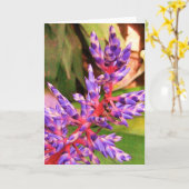 Lila exotische Blüten-Pflanzen-Gruß-Karte Karte (Gelbe Blume)