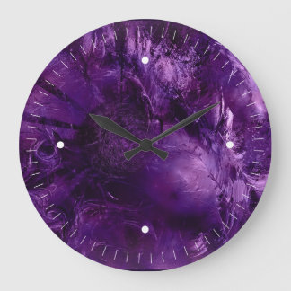 Lila Explosion Große Wanduhr