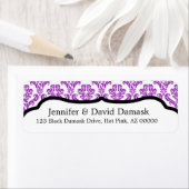 Lila Extravagante Adressmarken für Damask (Insitu)
