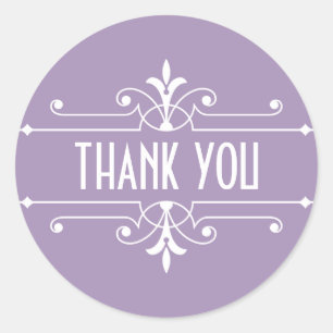 Lila Extravagante Ornamental Danke Stickers