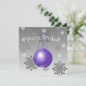 Lila Extravagante Weihnachtsfeier Einladung (Stehend Vorderseite)