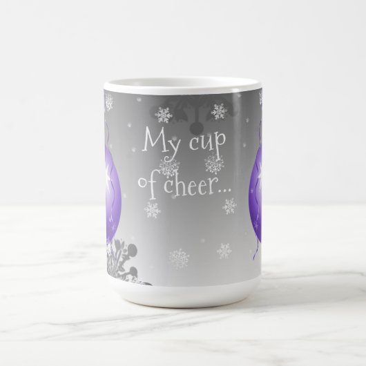 Lila Extravagante Weihnachtsschmuck Kaffee Tasse (Mittel)