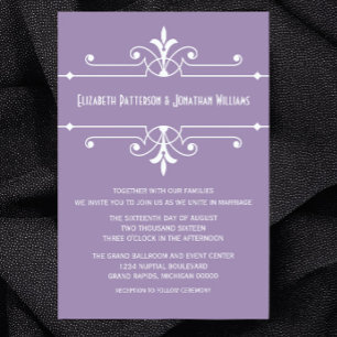 Lila Extravagante Zierhochzeit Einladung