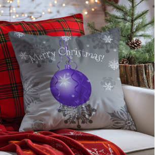 Lila Extravaganter Weihnachtsschmuck Kissen