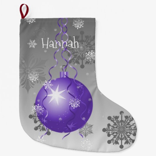 Lila Extravaganter Weihnachtsschmuck Strumpf Großer Weihnachtsstrumpf (Vorderseite)