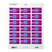 Lila extravagantes Monogramm-Emblem Adressaufkleber (Vorne)