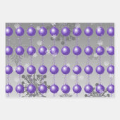 Lila Extravagantes Weihnachtsschmuckpapier Geschenkpapier Set (Vorderseite 3)