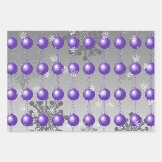 Lila Extravagantes Weihnachtsschmuckpapier Geschenkpapier Set (Vorderseite 3)