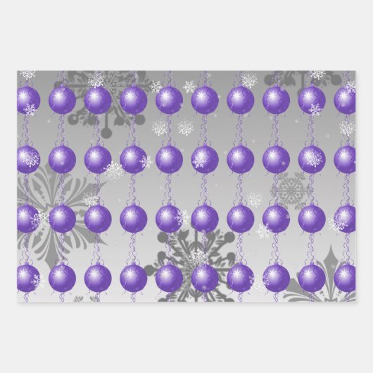 Lila Extravagantes Weihnachtsschmuckpapier Geschenkpapier Set (Vorderseite 2)