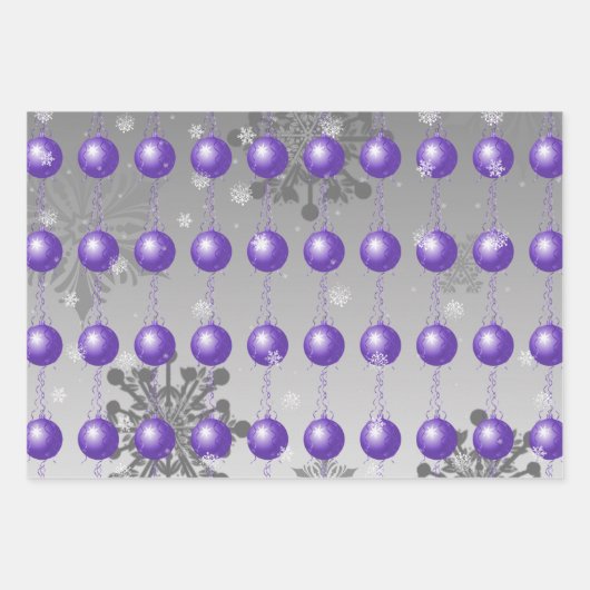 Lila Extravagantes Weihnachtsschmuckpapier Geschenkpapier Set (Vorderseite)