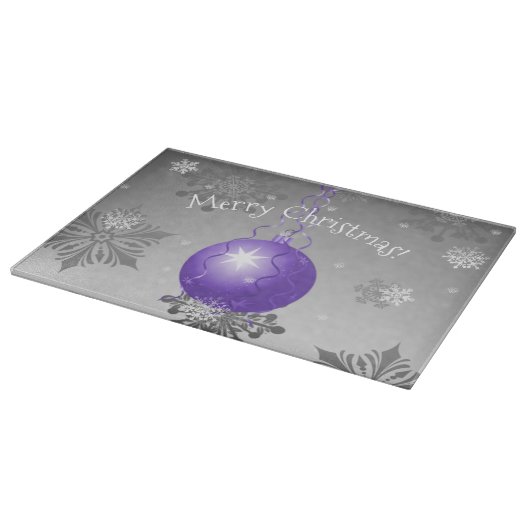 Lila Extravagantes Weihnachtsschmuckwerk Schneidebrett (Ecke)