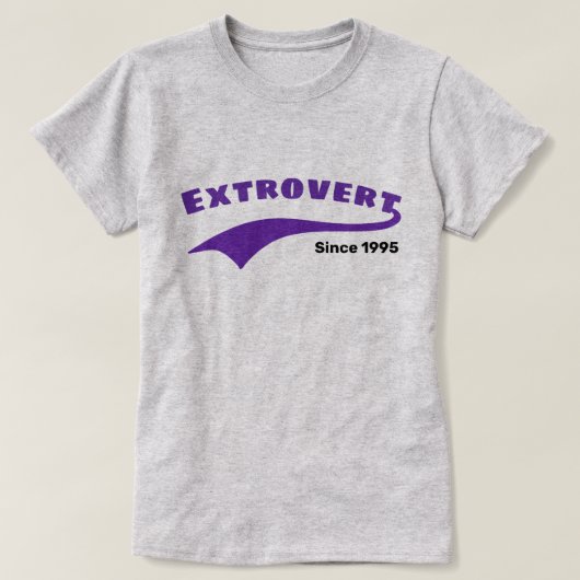 Lila extrovertierte Typografie Swoosh Benutzerdefi T-Shirt (Design vorne)