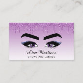 Lila Eyes Glitzer Tropfens Beauty Visitenkarte (Vorderseite)