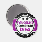Lila Fabulous Glamour Diva Magnet (Vorderseite/Rückseite)