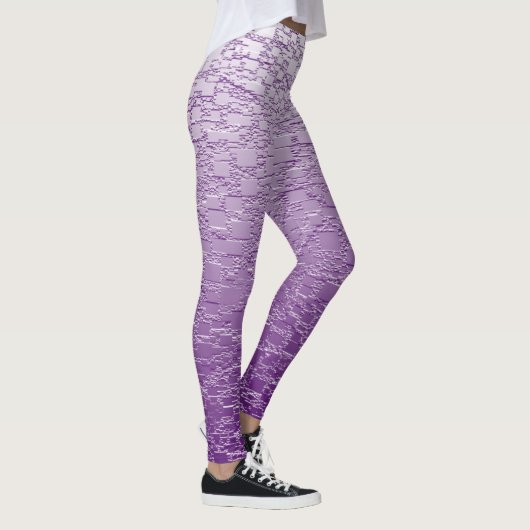 Lila Fade Mini Tile Design Leggings (Rechts)
