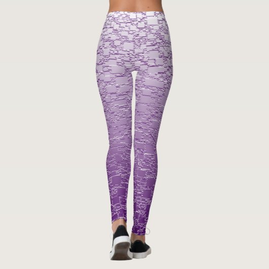 Lila Fade Mini Tile Design Leggings (Rückseite)