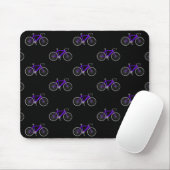 lila Fahrrad auf schwarz Mousepad (Mit Mouse)