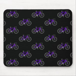lila Fahrrad auf schwarz Mousepad