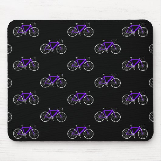 lila Fahrrad auf schwarz Mousepad (Vorne)