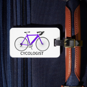 Lila Fahrrad auf Weiß Gepäckanhänger